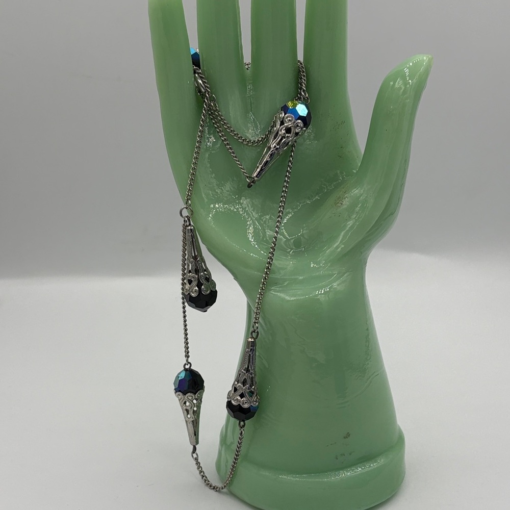 Vintage Aurora Borealis Filagree Necklace